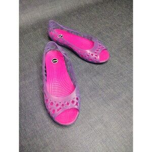Bayou Purple Rubber Plastic Jelly-style 80's Inspired Flats Size 6